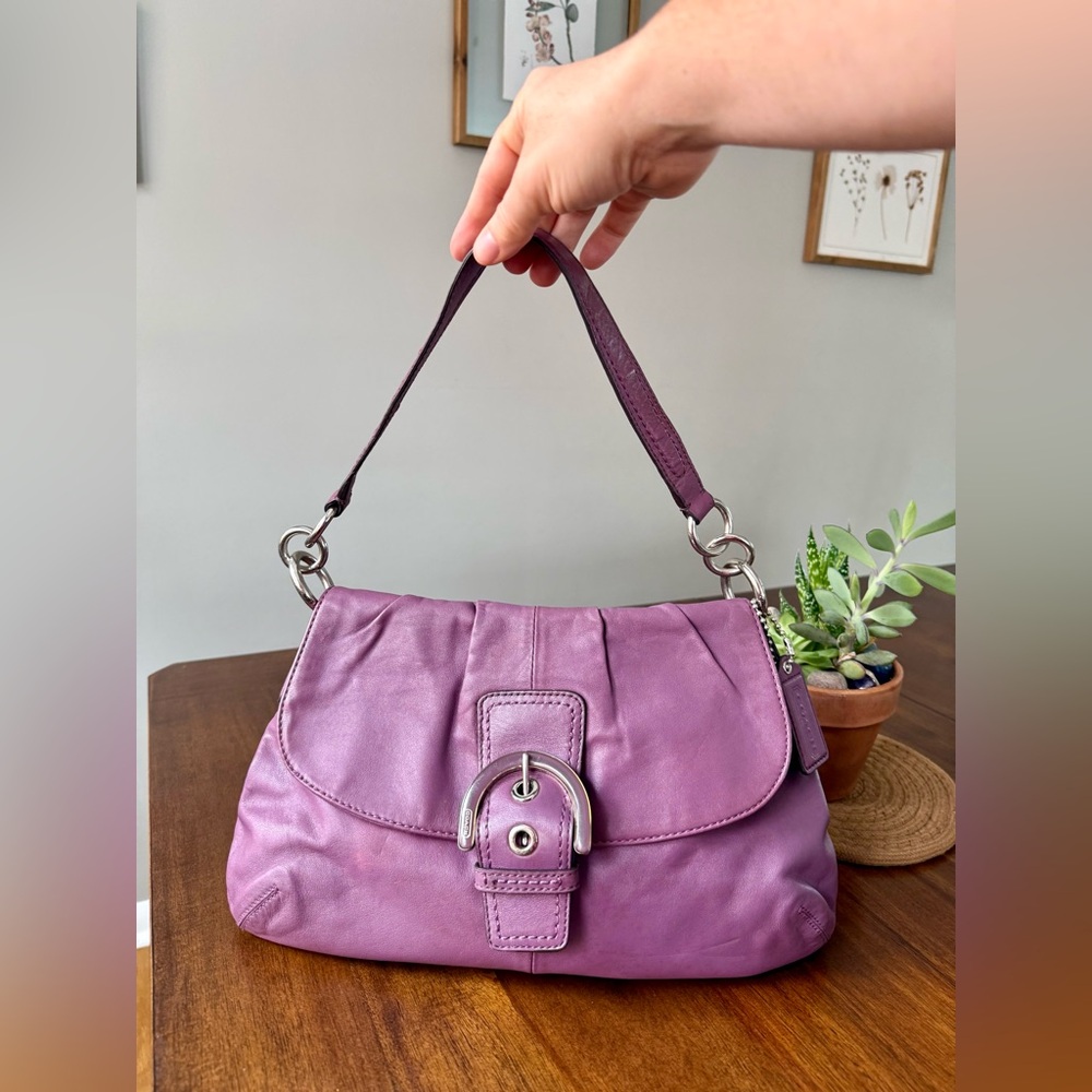 Coach Soho Purple Leather Y2K Shoulder Bag